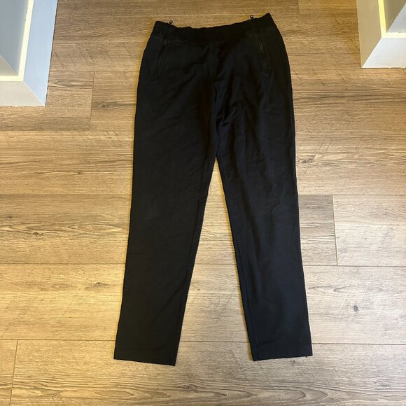 Lululemon Black Sweatpants Zipper Pockets Size 8 Yoga Pant Slim Fit - Picture 3 of 5